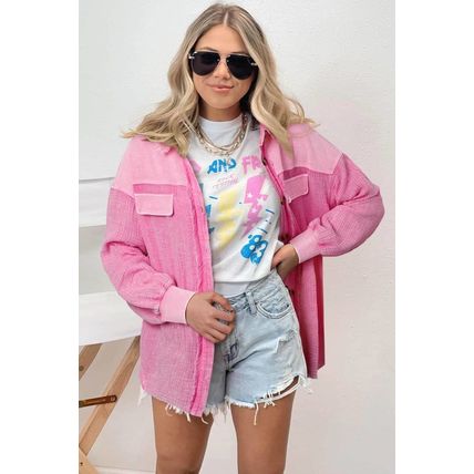 Rose Mineral Washed Cotton Shacket