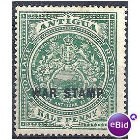 Antigua 1916 SG52 1/2d Green WAR STAMP Mounted.Mint.