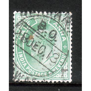 INDIA 1906 SG 149 1/2a GREEN FINE USED#7