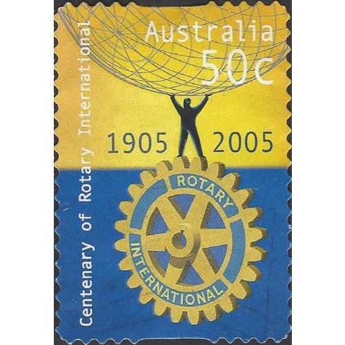 AUSTRALIA, Rotary International, 100 years s/a, blue & yellow 2005, 50c, #8
