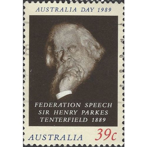AUSTRALIA, Sir Henry Parkes 1815-1896, brown 1989, 39c, #3