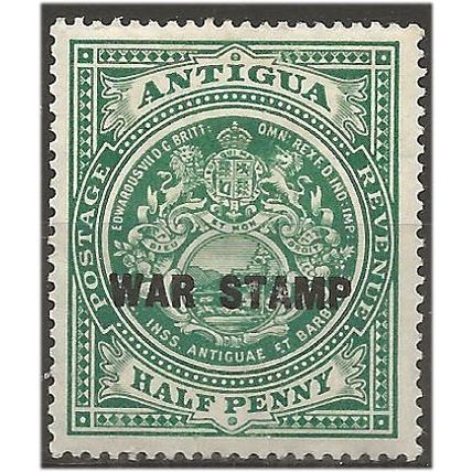 Antigua 1916 SG52 1/2d Green WAR TAX Mounted Mint . .. .