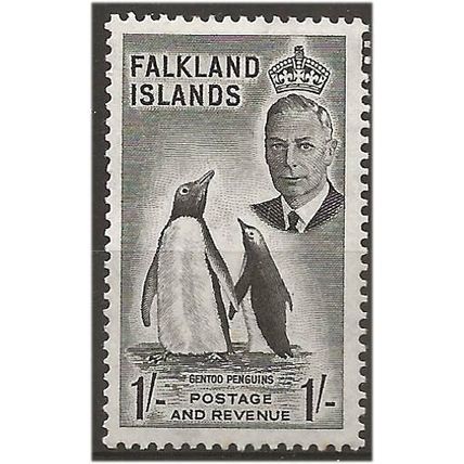 Falkland Islands 1952 SG180 1/- Black Mounted Mint . .. .