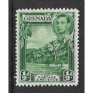 GRENADA 1938 1/2d BLUE GREEN GRAND ANES BEACH SG 153b M MINT