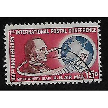 USA 1963 AIR CENT OF PARIS POSTAL CONFER 15c PURPLE BLUE RED SG A1213 FINE USED
