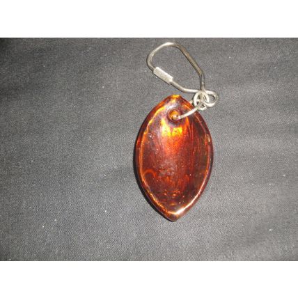 Unique hanmade silver green yellow abstract glass double point keyring
