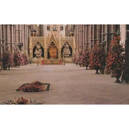 Nave Decorated With Flowers Blossom Westminster Abbey London Postcard