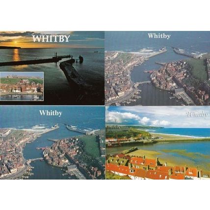 Whitby Harbour Shops 4x Spectacular Aerial Birds Eye Postcard s