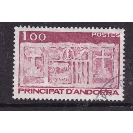 Andorra 1983 1f Early Coat of Arms Very Fine Used (French) SG F341 VGC