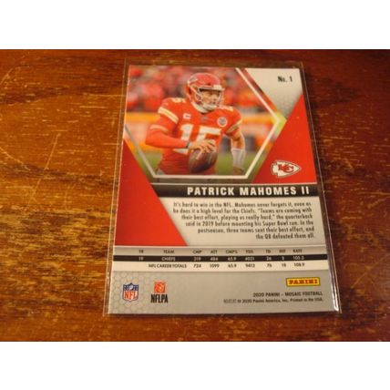 2021 Panini Mosaic, PATRICK MAHOMES, Chiefs, #1