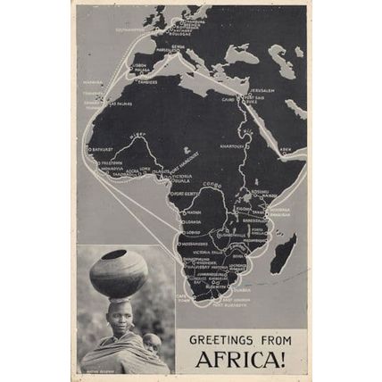 Greetings From Africa Map Glamour Water Carrier Real Photo Old Postcard