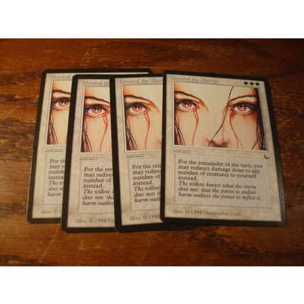 Magic The Gathering, MTG, 4-Cards, 1994, BLOOD OF THE MARTYR, ex+