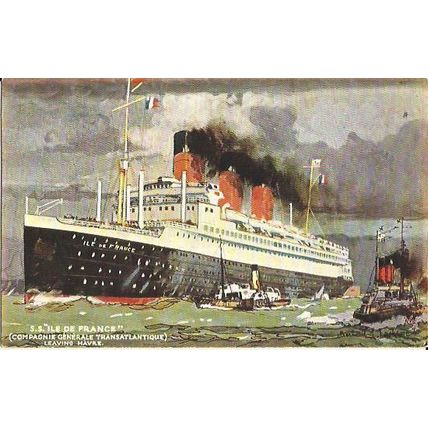 C.G.T. SS ILE DE FRANCE Tuck Oilette Postcard (3592)