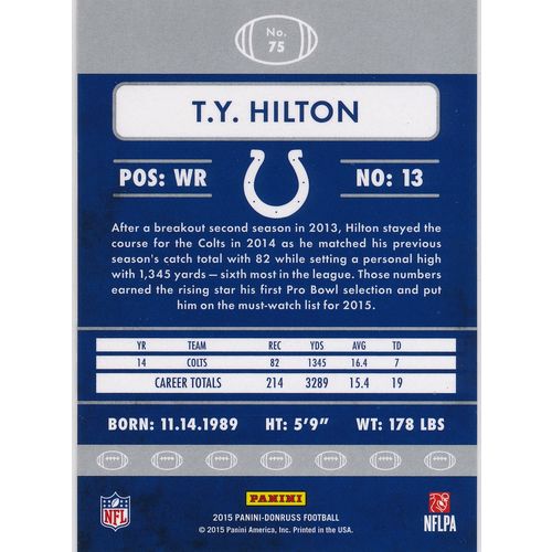 2015 Donruss Football 75 T.Y. Hilton Indianapolis Colts