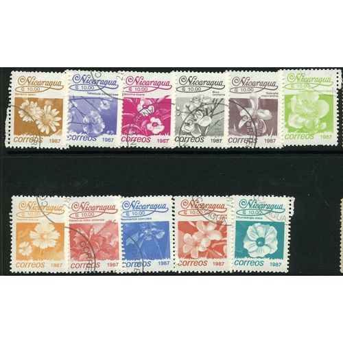 1987 11 different values - cancelled - FLOWERS