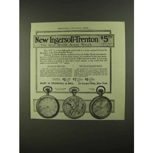 1909 Ingersoll-Trenton Dollar Watch Ad - Seven Jewel