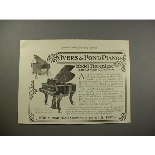 1909 Ivers & Pond Florentine Small Grand Piano Ad!