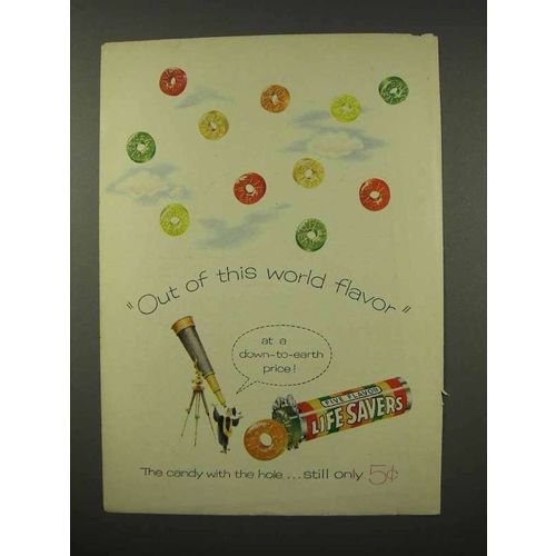 1956 LifeSavers Five Flavor Candy Ad - Out of World