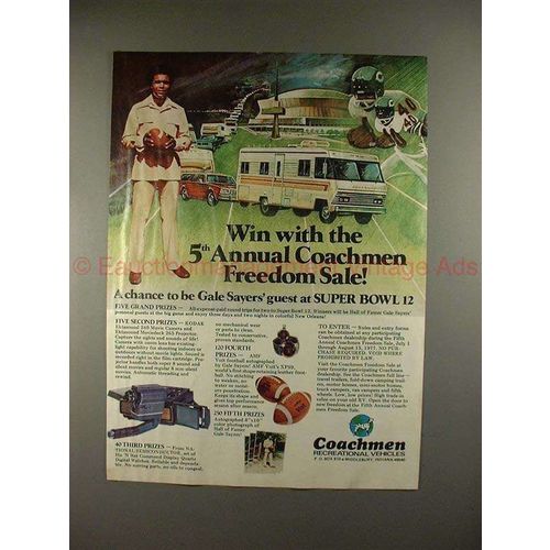 1977 Coachmen RV Ad w/ Gale Sayers - Freedom Sale!!