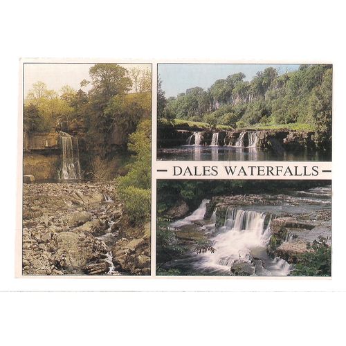DALES WATERFALLS, YORKSHIRE DALES multiview . unused vintage postcard #