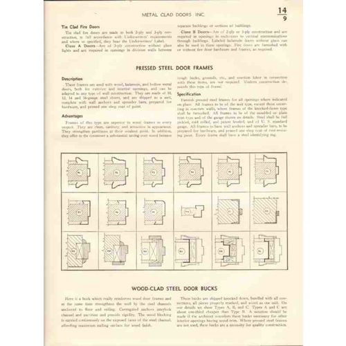 metal clad doors inc 1941 metcla labeled kalmein trim vintage catalog