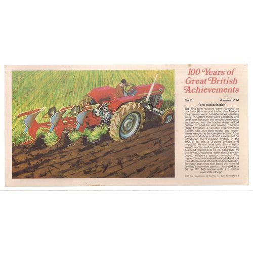no 11 100 YEARS OF GREAT BRITISH ACHIEVEMENTS 1972 Typhoo Tea Card 228 X 114 mm=