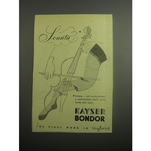 1948 Kayser Bondor Sonata Nylon Stockings Ad - Sonata
