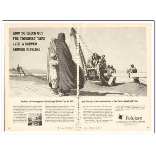 POLYKEN COATINGS 1959 Kendall Company tough tape Ballantine vintage ad