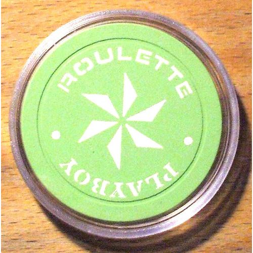 PLAYBOY CASINO ROULETTE CHIP - ATLANTIC CITY, New Jersey - 1981 - Green