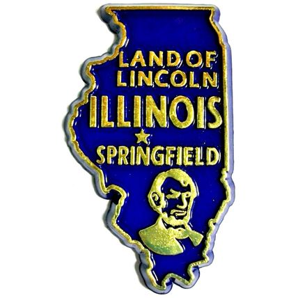 Illinois The Land of Lincoln State Souvenir Fridge Magnet