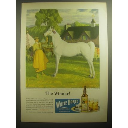 1946 White Horse Scotch Ad - The Winner