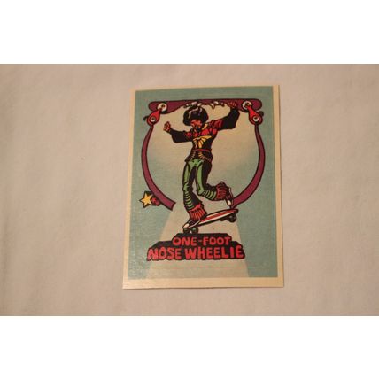 One-Foot Nose Wheelie 1976 Donruss Skateboard STICKER with Stickerback