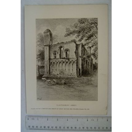 1901 Glastonbury Abbey illustration by Harry Evans