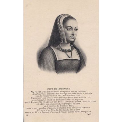 Anne De Bretagne French Old Postcard