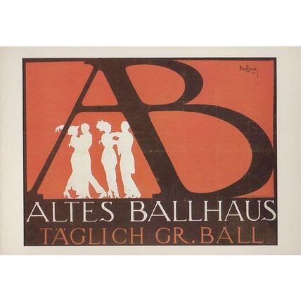 Altes Ballhaus Taglich Gr 1914 Ball Berlin Planet Verlag Poster German Postcard
