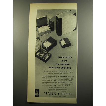 1953 Mark Cross Desk Accessories Ad - ideas for minding your own business