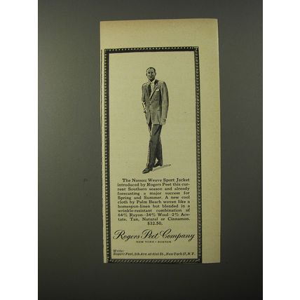 1954 Rogers Peet Company Nassau Weave Sport Jacket Advertisement