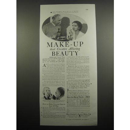 1933 Max Factor Society Make-up Advertisement - Kay Francis