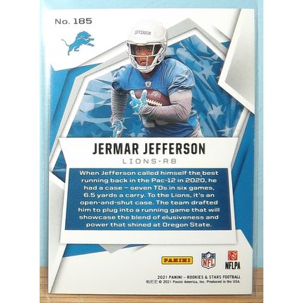 2021 Panini Rookies & Stars JERMAR JEFFERSON (Lions) Purple Rookie Card #185