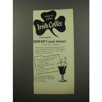 1955 Power's Irish Whiskey Ad - You'll love Irish Coffee