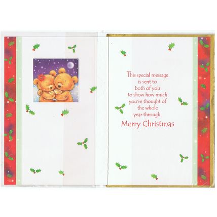 Xmas Card - "Brother & Your Girlfriend" 7.5x5.5" in Cellophane Inc.Gold Envelope