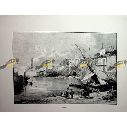 Bastia, Corsica, France, Book Illustration (Print), 1890