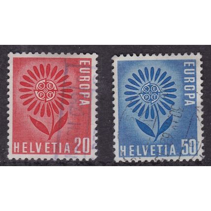 Switzerland 1964 Europa Flower Set Fine Used SG 696-697 VGC