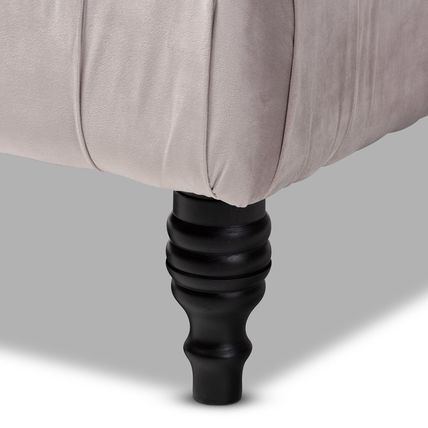 Royal Blue / Slate Gray Velvet Square Tufted Cocktail Ottoman Coffee Table 35.3"