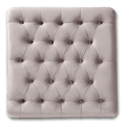 Royal Blue / Slate Gray Velvet Square Tufted Cocktail Ottoman Coffee Table 35.3"