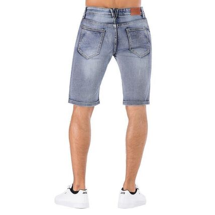 Men's Shorts Shorts Denim Stretch Slim Fit Shorts Ripped Jeans Midi Pants Casual