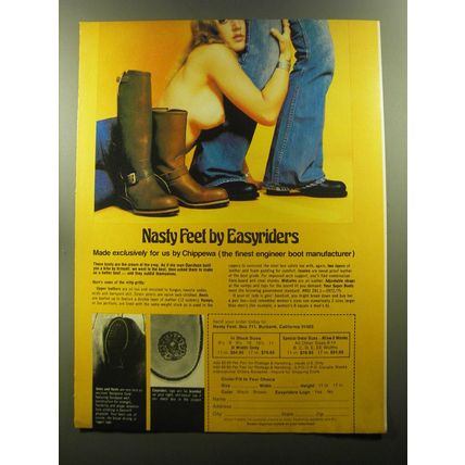 1979 Chippewa Nasty Feet Boots Advertisement - Nasty Feet by Easyriders