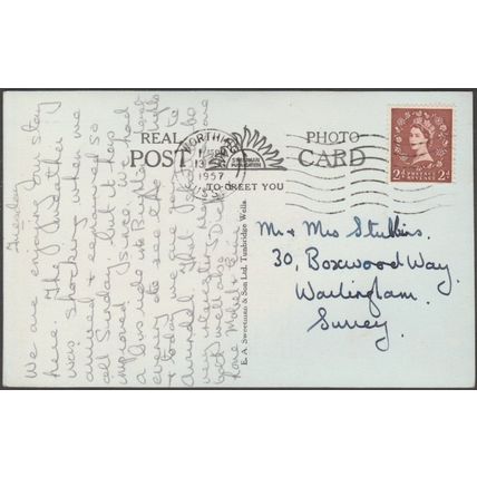 Marine Parade, Bandstand & Pier, Worthing, Sussex, 1957 - Sweetman RP Postcard