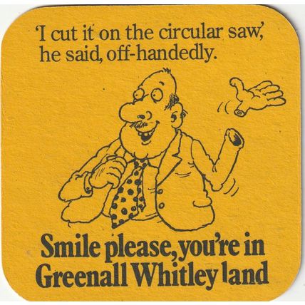 BEER MAT - GREENALL WHITLEY BREWERY - BEER BELONGS HERE - (Cat No 380) - (1976)