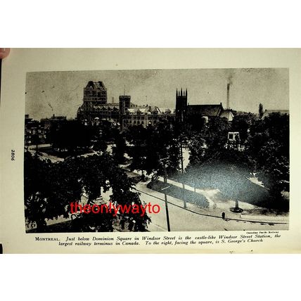 Place D'Armes, Montreal, Canada, (Windsor Street On Reverse), Book Illustration